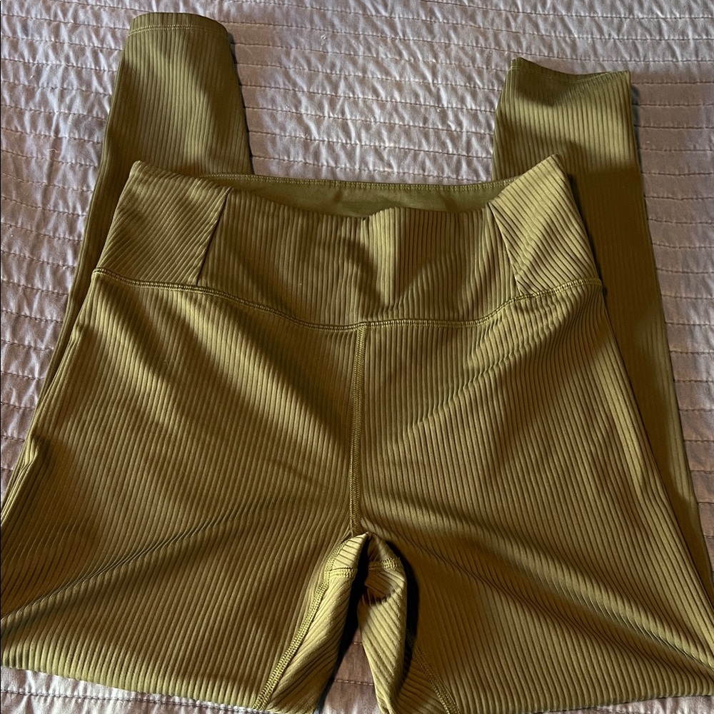 Girlfriend Collective Olive Ribbed Leggings